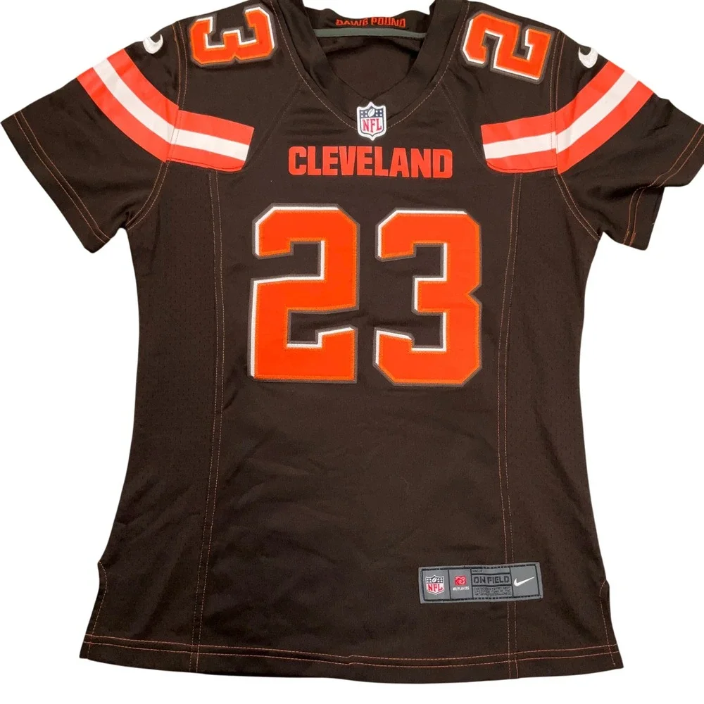 Nike Cleveland Browns NFL Jersey Womens M Joe Haden 23 Brown Orange  Stitched